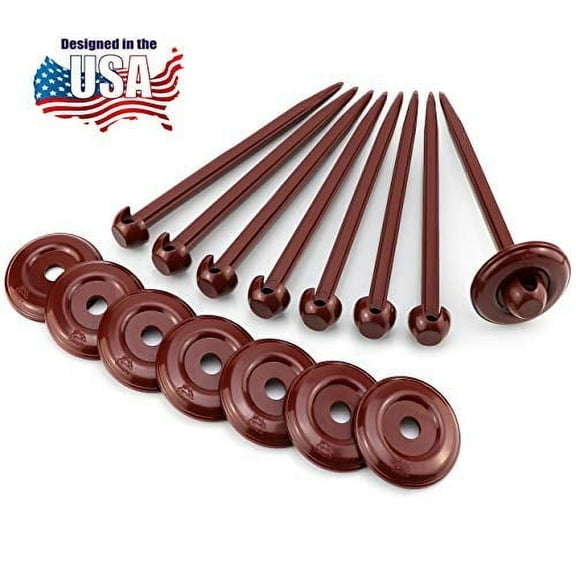 Camp'N RV Camping Mat Rug Stakes - 8 Pack Plastic Rug Stakes