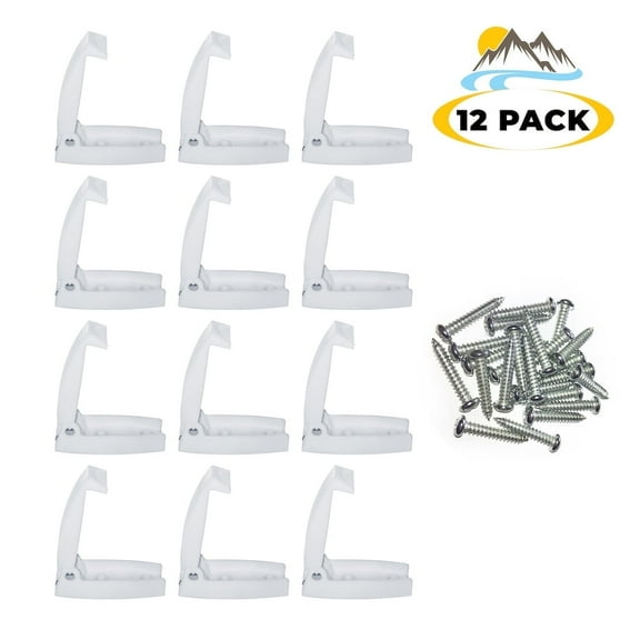 Camp'N White 12-Pack RV Spring Catch Door Holder with Hardware - Easy Installation