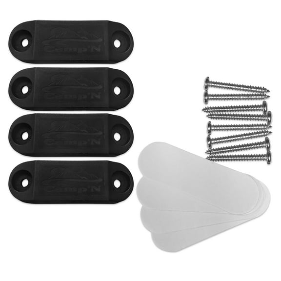 Camp'N RV Magnetic Door Catch - Holder, Black 2-Pair, with Mounting Hardware