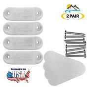 Camp'N RV Magnetic Door Catch - Holder, White 2-Pair, with Mounting Hardware