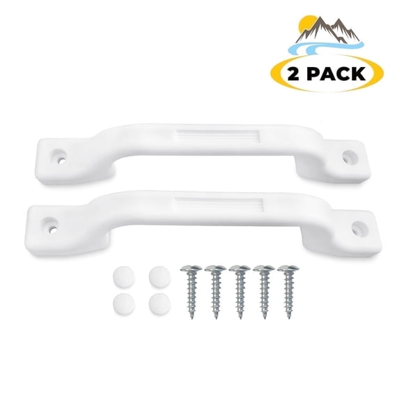 Camp'N RV Plastic Grab Handle, RV Handle Grab Bar for Door, Trailer & Camper White 2-Piece