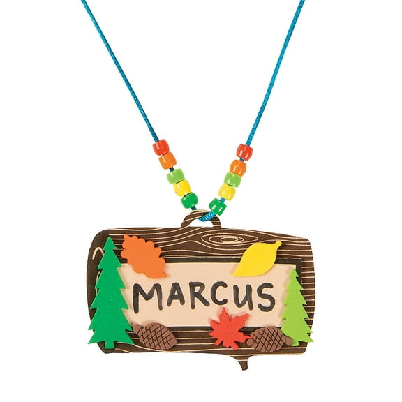 Camp Name Tag Necklace 12 - Craft Kits - 12 Pieces