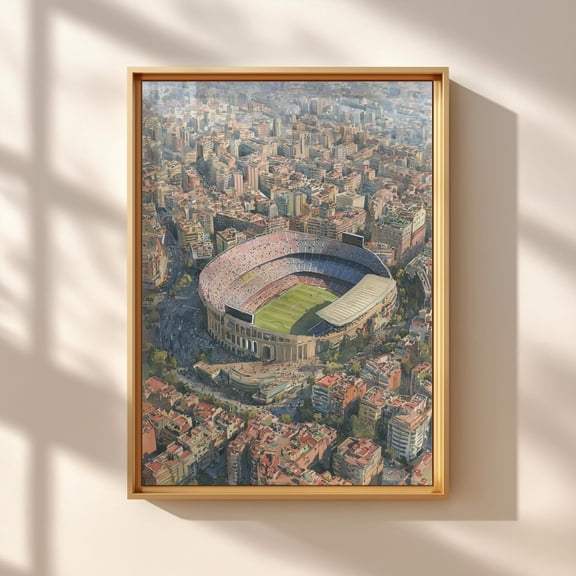 Camp Nou Poster, Fc Barcelona Stadium Wall Art, Unframed Paper Poster 8x10in
