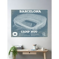 Camp Nou Vintage Poster Wall Art, Modern Wall Decor For Living Room Bedroom, 8x12 UNFRAMED