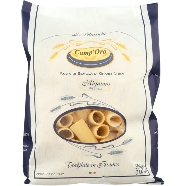 Camp'Oro Le Classiche Italian Bronze Die Cut Pasta, Rigatoni, 17.6