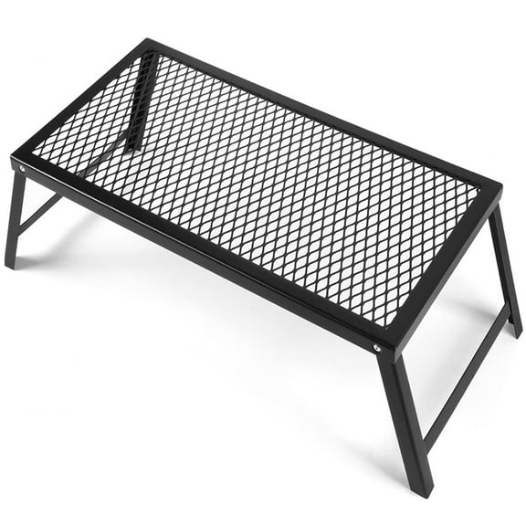 Camp Over Fire Grill, Folding Steel Campfire Grill Portable Camping Fire Pit Outdoor BBQ Picnic - 21.6" x 11.8"