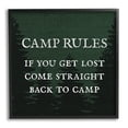 thumbnail image 1 of Camp Rules If You Get Lost Funny Typography Graphic Art Black Framed Art Print Wall Art, 1 of 8