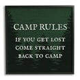 thumbnail image 1 of Camp Rules If You Get Lost Funny Typography Graphic Art Black Framed Art Print Wall Art, 1 of 7