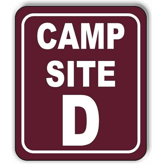 Camp Site D Camping Aluminum Composite Sign, 20"x24"