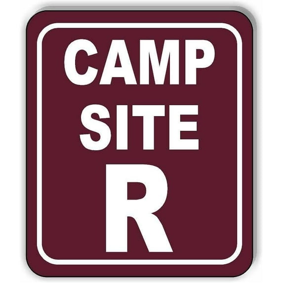 Camp Site R Camping Aluminum Composite Sign, 8.5"x10"