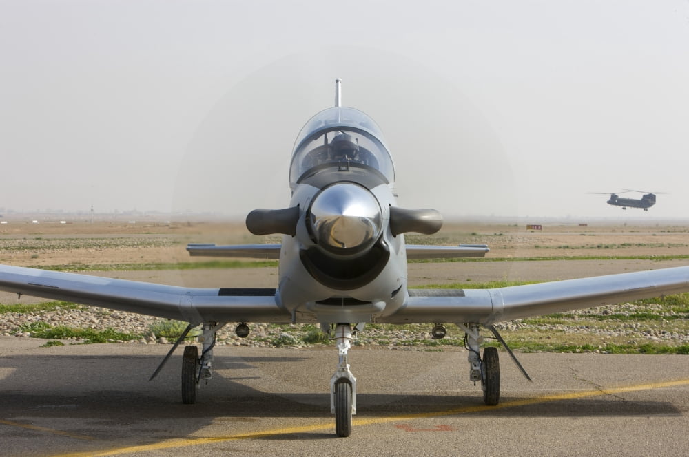 Camp Speicher Iraq - US Air Force pilots in an Iraqi Air Force T-6 Texan trainer aircraft Canvas Art - Terry MooreStocktrek Images (18 x 12)