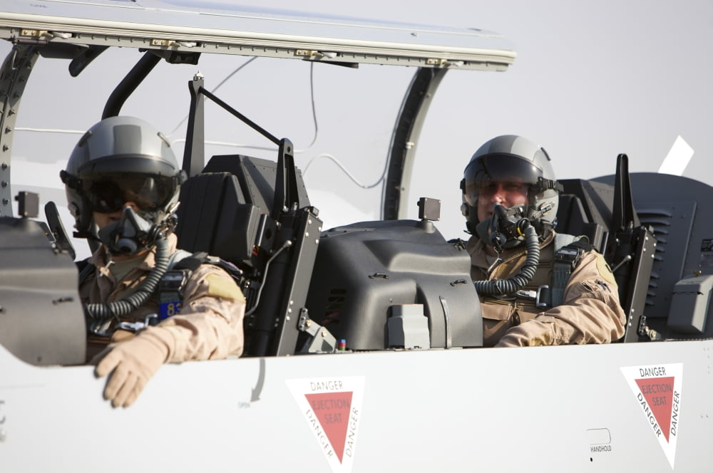 Camp Speicher Iraq - US Air Force pilots in an Iraqi Air Force T-6 Texan trainer aircraft Canvas Art - Terry MooreStocktrek Images (18 x 12)