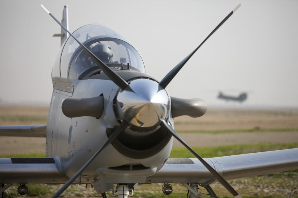 Camp Speicher Iraq - US Air Force pilots in an Iraqi Air Force T-6 Texan trainer aircraft Canvas Art - Terry MooreStocktrek Images (35 x 23)