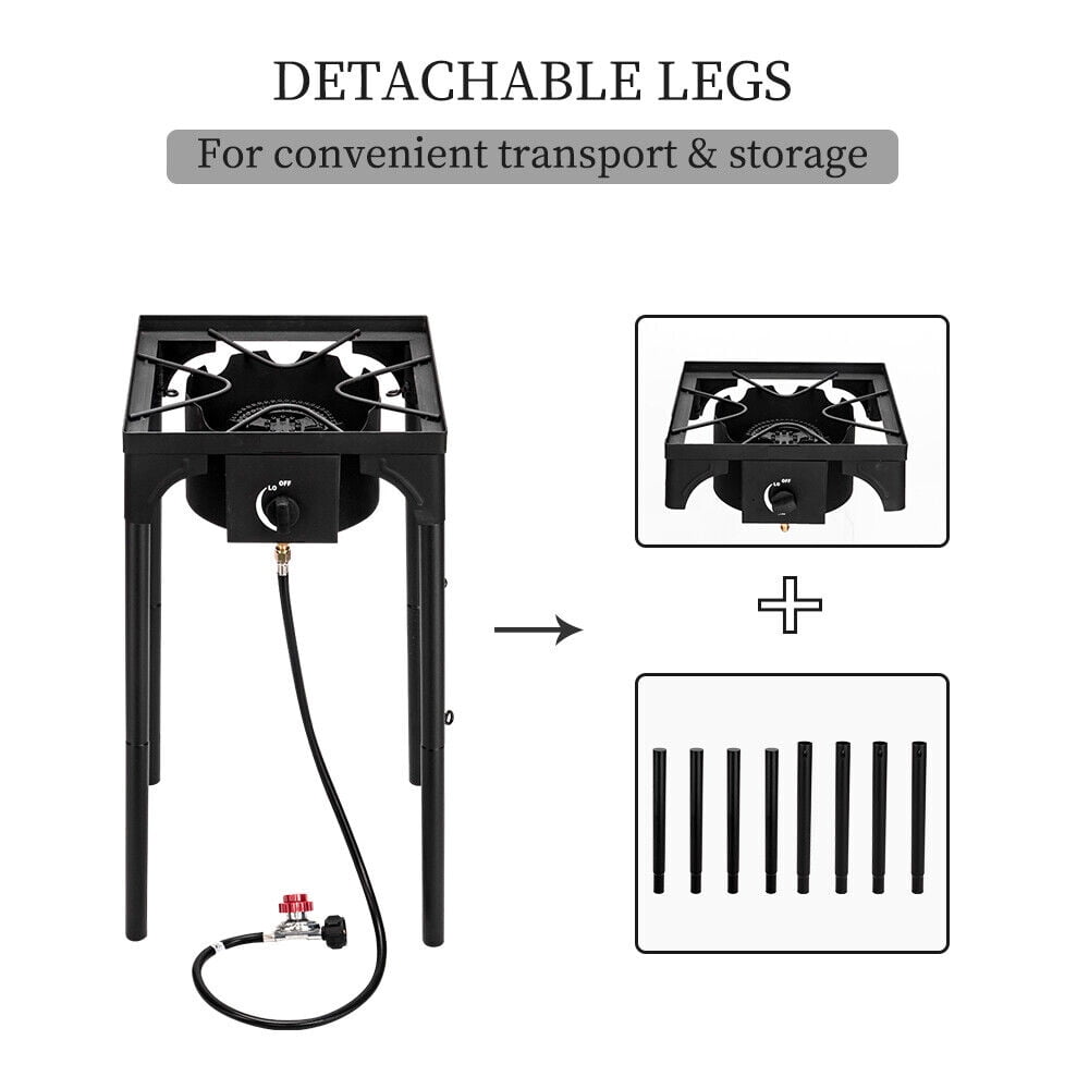 Camp Stove Propane Gas Cooker Portable Cast Iron Patio Cooking Burner