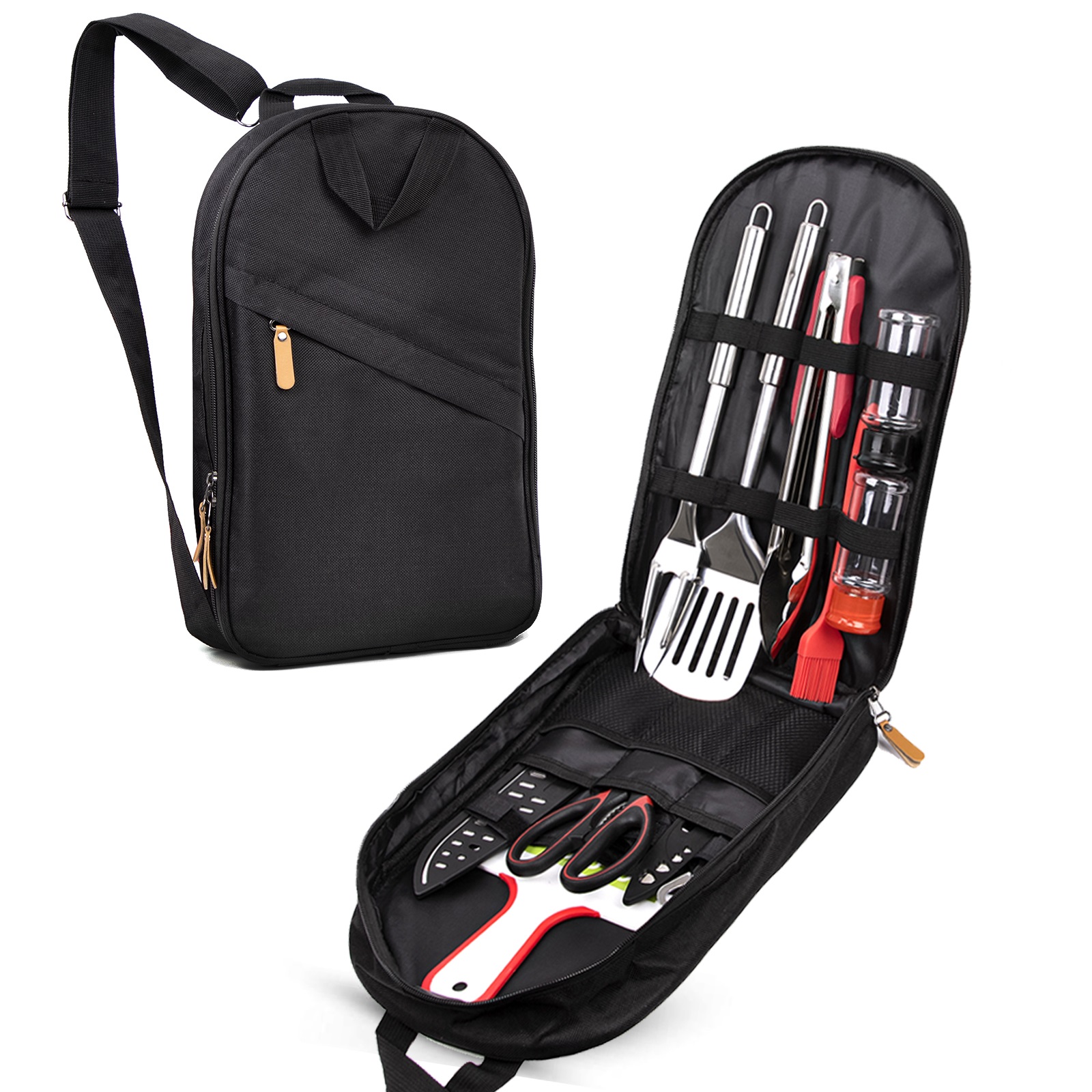 Camp Utensil Set Kitchen Cooking BBQ Grill Tool Kit with Organizer Bag