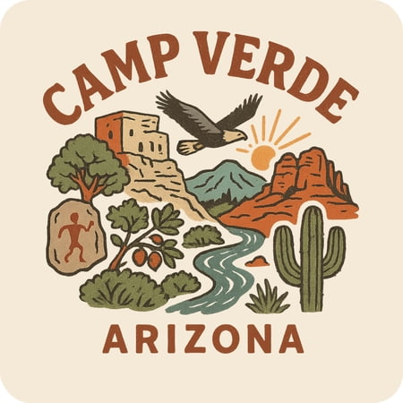 Camp Verde Arizona Keepsakes Souvenir Vinyl Sticker – Destination Travel Keepsake Collectible (3-Inches Wide)