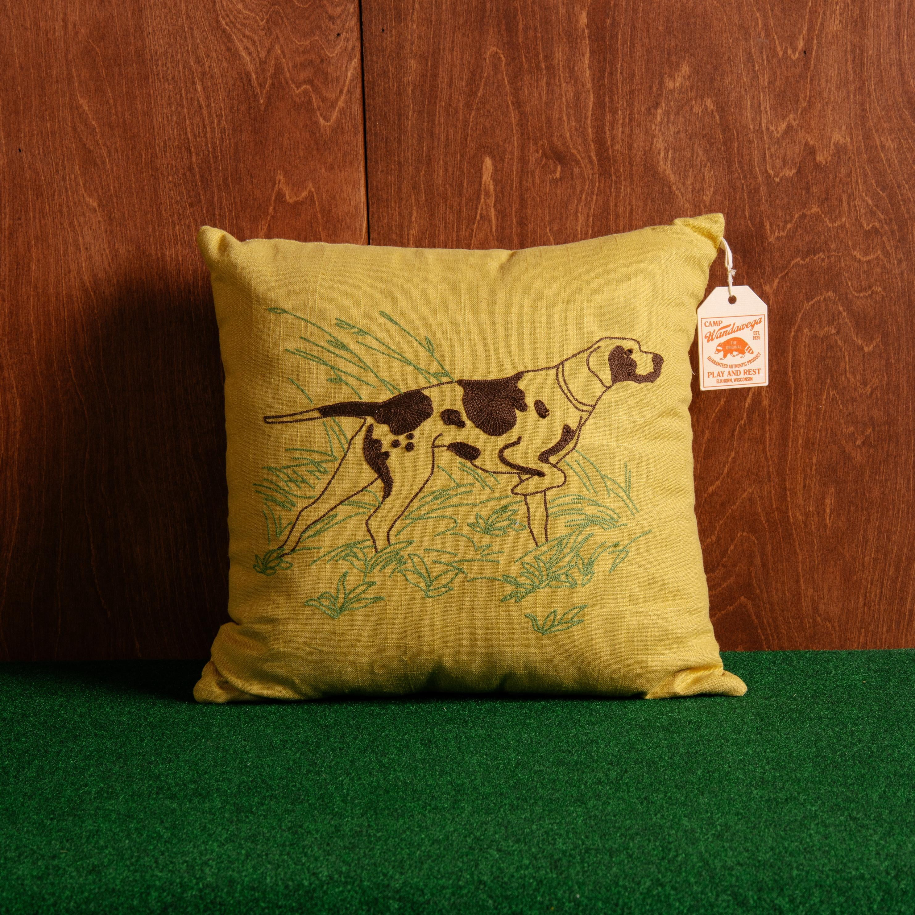 Camp Wandawega Pointer Chainstitched Throw Pillow, 16" Square