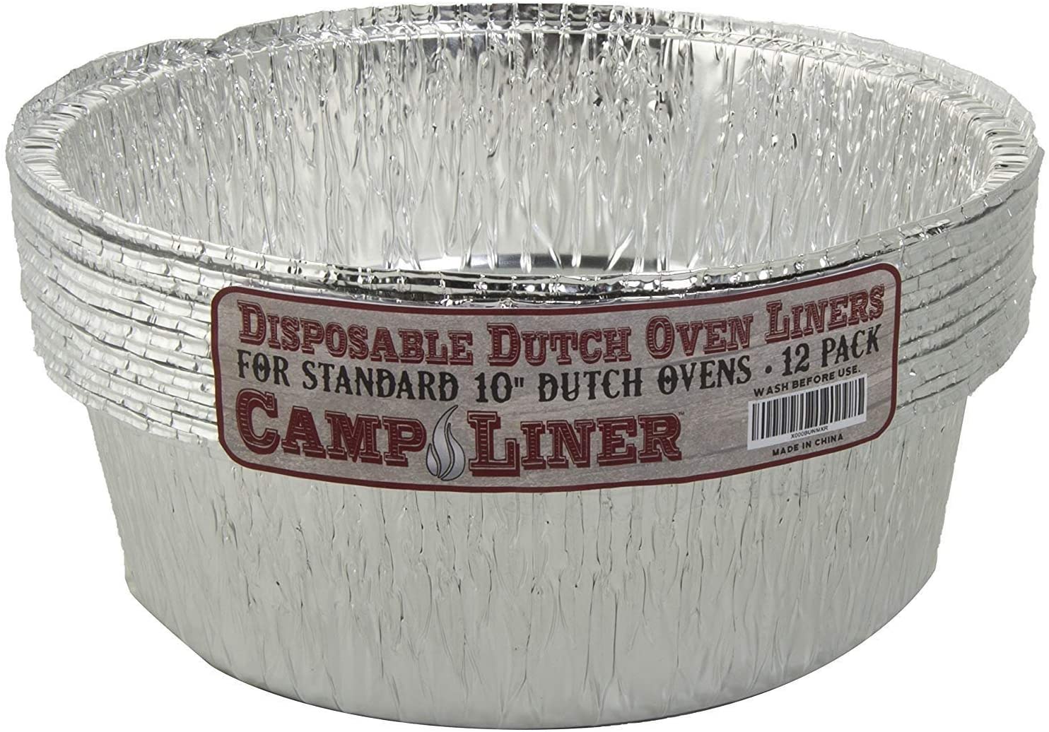 CampLiner Dutch Oven Liners, 12 Pack of 10” 4 Quart Disposable Liners
