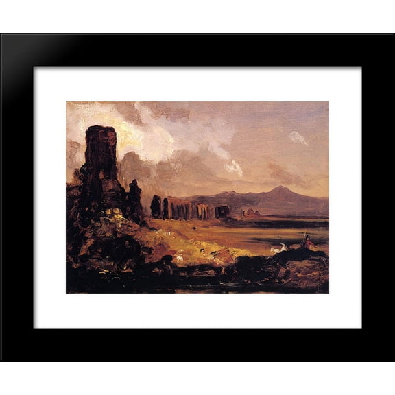 Campagna di Roma (study for Aqueduct near Rome) 20x24 Framed Art Print by Thomas Cole