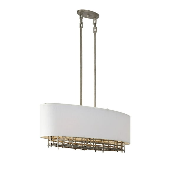 Campagne Luxe Four Light Linear Chandelier from the Cameo Collection