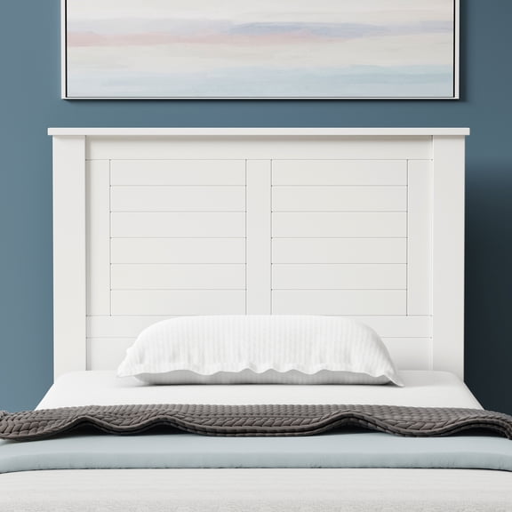 Campagne Wood Panel Headboard in White -  Twin Size