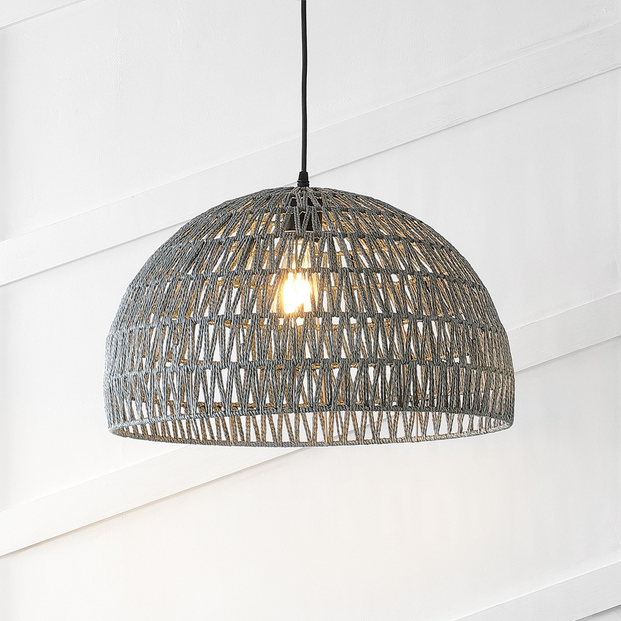 Campana 20" Grey-Black Bohemian Modern LED Pendant