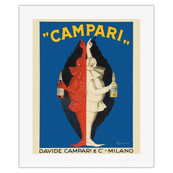 Campari - Davide Campari & Co. - Milano Italy - Vintage Advertising Poster by Leonetto Cappiello c.1921 - Fine Art Rolled Canvas Print 16in x 20in