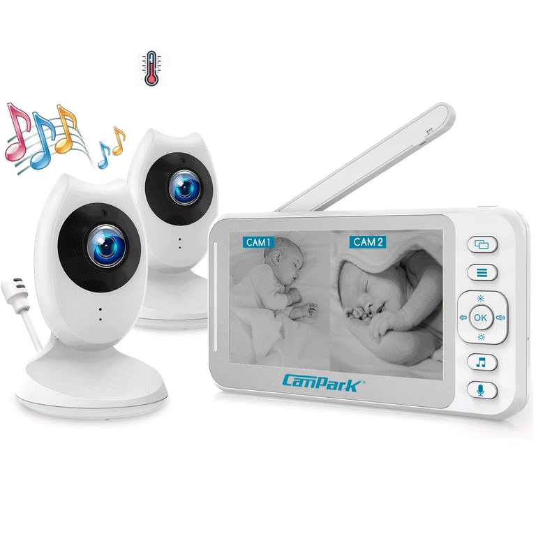 Campark 2 Cameras with Battery Baby Monitor, Video Baby Monitors