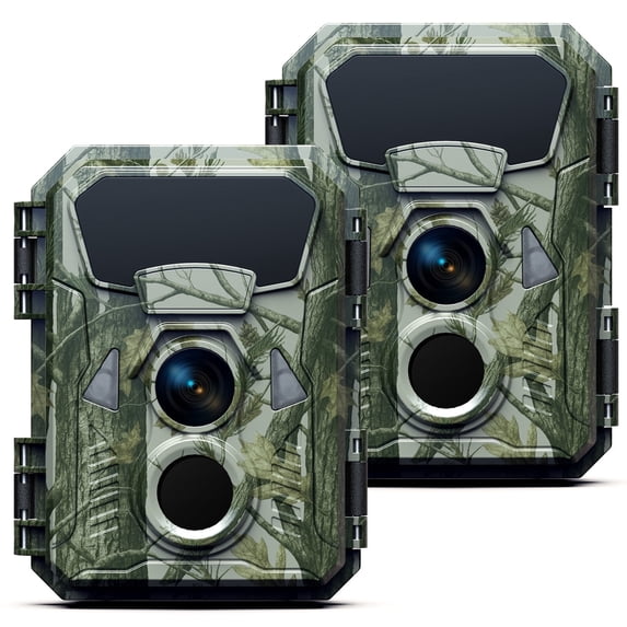 Campark 2 Pack Trail Camera 4K 48MP Game Deer Camera with 950nm Night Vision IP66 Waterproof 2.0" LCD for Hunting Outdoor Wildlife Monitoring