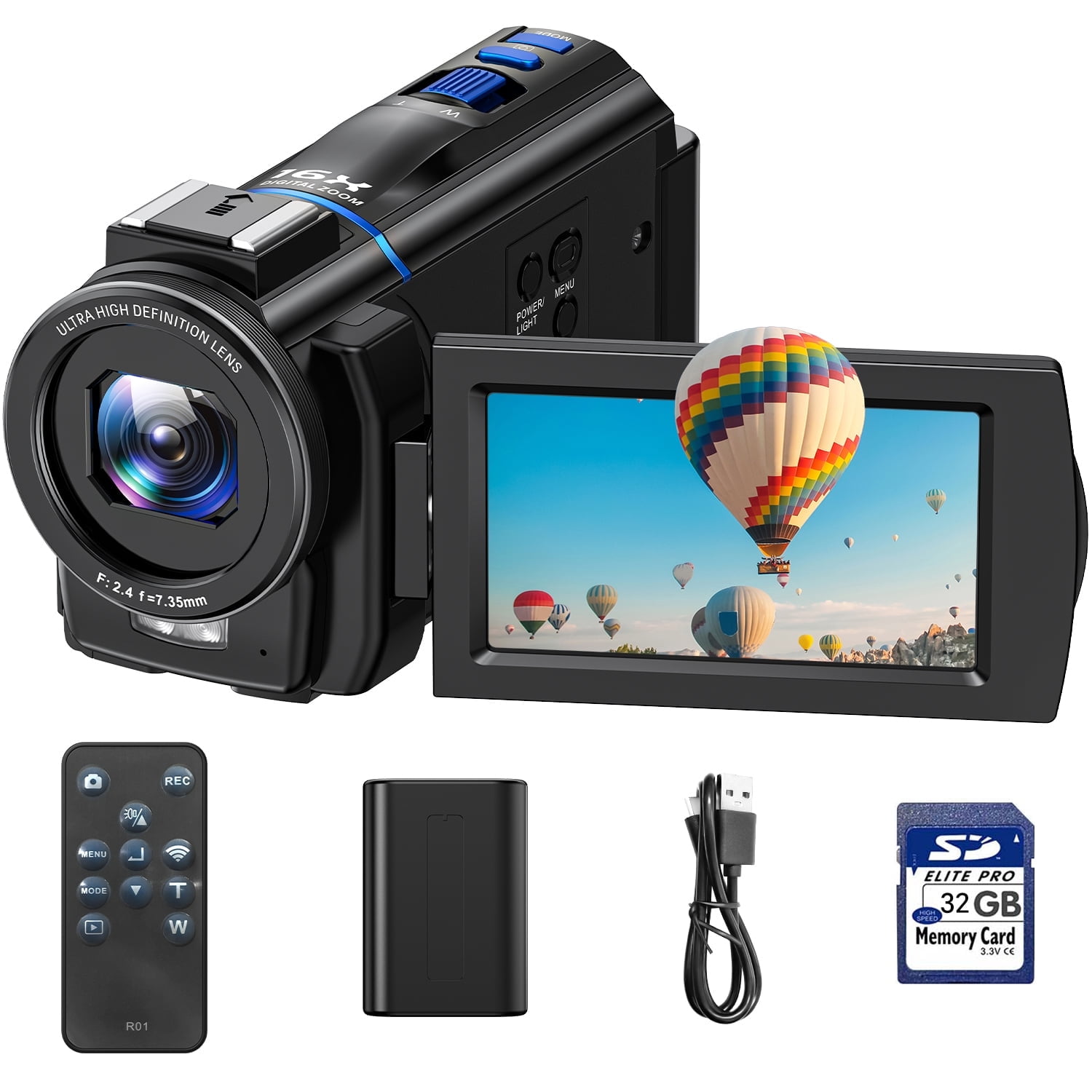 Campark 4K Video Camera Camcorder 48MP Vlogging Camera for YouTube with IR Night Vision 16X Digital Zoom 3.0" Touch Screen