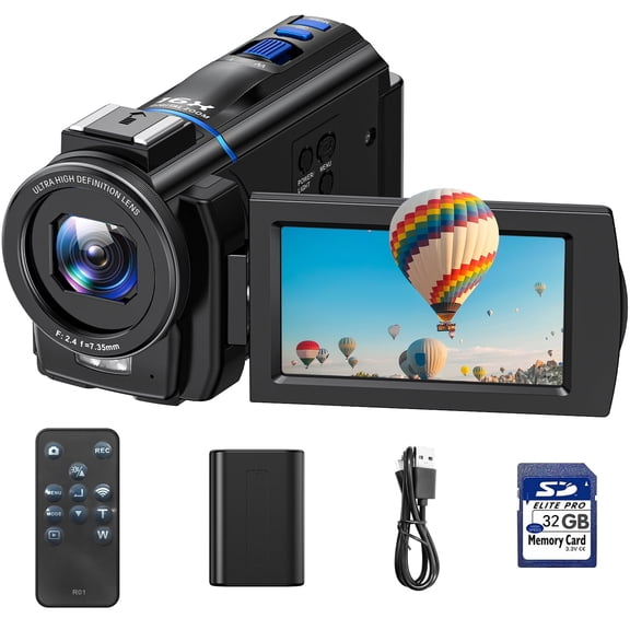 Campark 4K Video Camera Camcorder 48MP Vlogging Camera for YouTube with IR Night Vision 16X Digital Zoom 3.0" Touch Screen