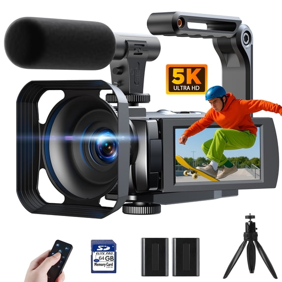 Campark 5K 25FPS Video Camera 56MP Photo Dual Lens 3”Touch Screen Digital Camcorder