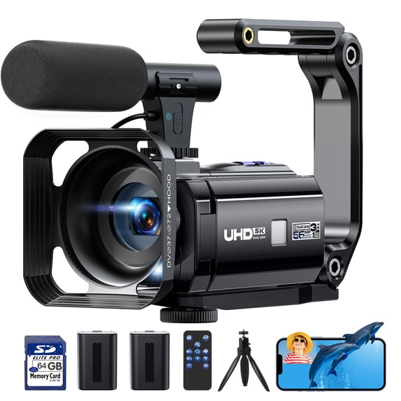 Campark 5K 25FPS Video Camera 56MP Photo Dual Lens 3”Touch Screen Digital Camcorder