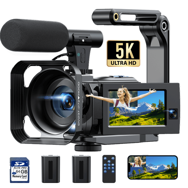 Panel Camera Moving Campark 5K Video Camera Camcorder Dual lens 3