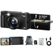 Campark 72MP Digital Camera 4K Video with 18x Zoom, 64GB Card for Beginners