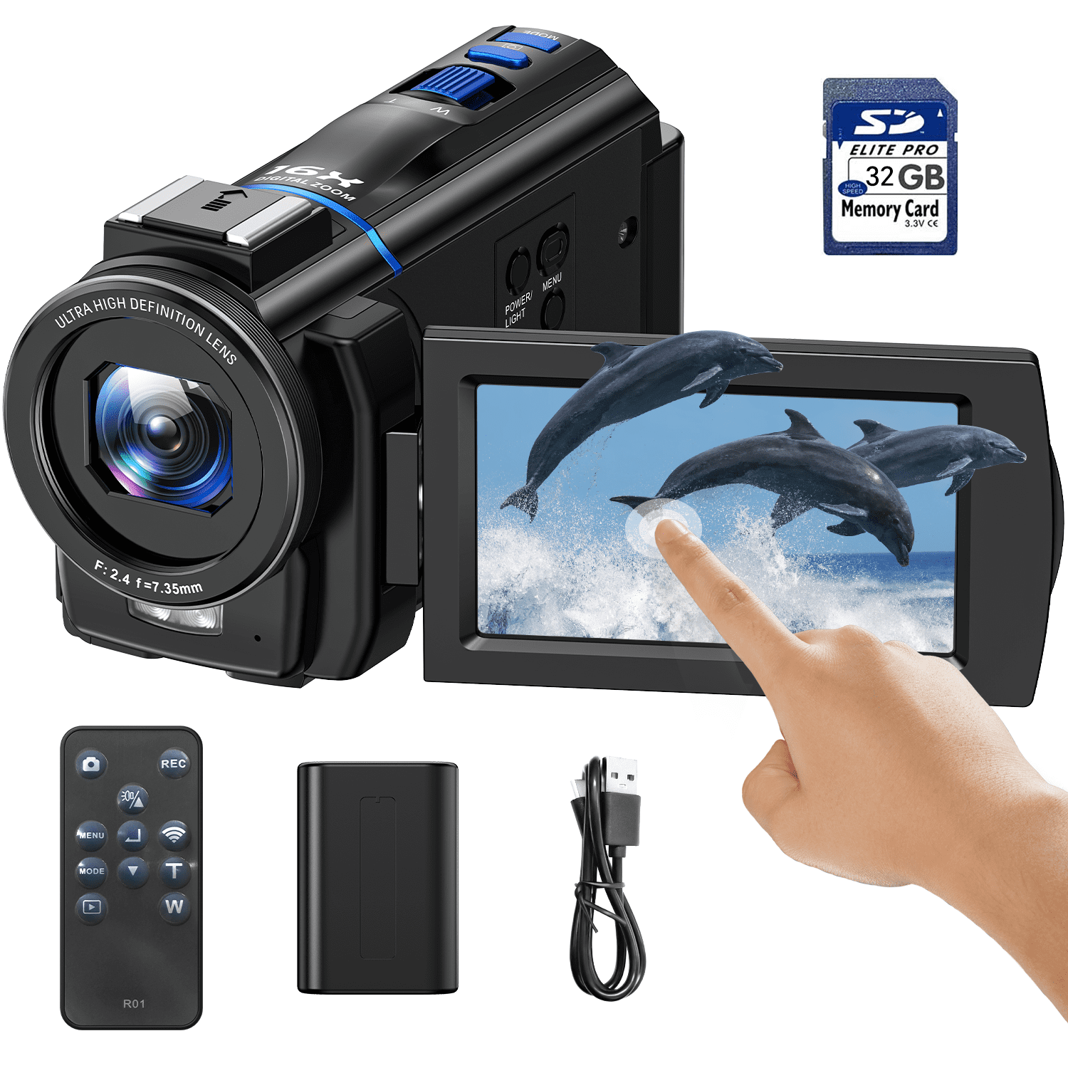 Caméra Vidéo 4K Windancy 48MP – Écran Pivotant 3 Pouces, Zoom 18x, 2 Batteries, Micro Inclus, Pour YouTube/vlog