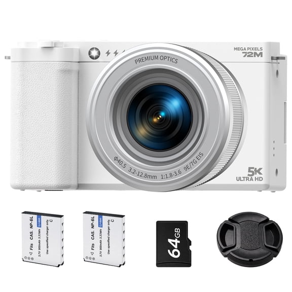 Campark AC26 72MP Digital Camera for Photography with 6X Optical Zoom Ultra HD Autofocus 5K Video Camara Digital