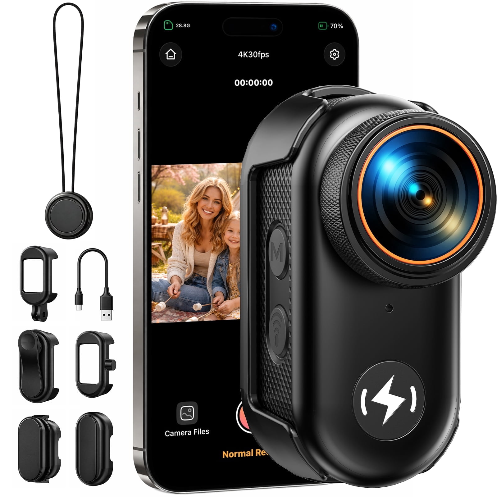 Campark Thumb Actioncam 4K POV Camera Mini Body Cam for Vlogging Travel with Magnetic Mount