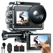 Campark X40 4K30FPS Waterproof Action Camera with External Mic, 2" Touch Screen, WiFi