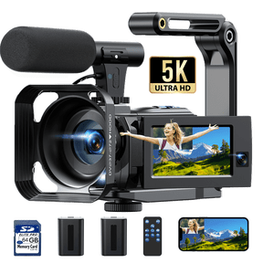 Campark 5K Video Camera Camcorder Dual lens 3" Touch Screen 56MP Vlogging Cameras for YouTube with Microphone