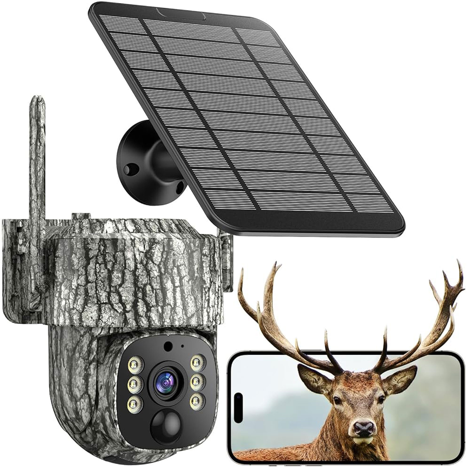 CAMPARK Cellular Trail Camera- 4G LTE with Unlimited Data, 360° View 2.5K HD Live Streaming Solar Panel Night Vision Motion Detection Two-Way Audio Game Camera for Hunting & Outdoor Security