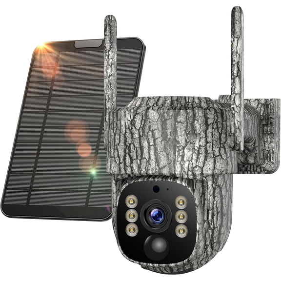 CAMPARK 4G Lte AI Trail Camera with Unlimited Data & Live Streaming, 360° View Solar Powered Game Camera, Night Vision, Auto Tracking Cellular Smart Security Camera for Hunting & Outdoor Security