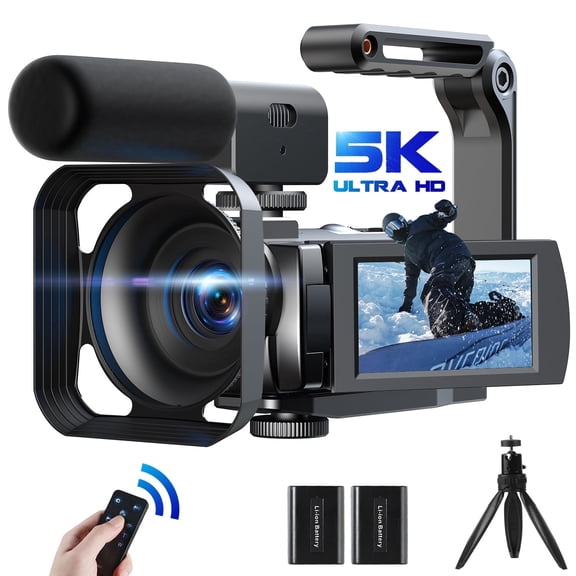 Campark 5K Camcorder Video Camera with Microphone 3" Touch Screen 56MP Vlogging Cameras for YouTube