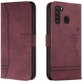 thumbnail image 1 of Campatible with Samsung Galaxy A21 Case, Galaxy A21 Wallet case with Card Holder Kickstand Magnetic Premium PU Leather Flip Shockproof Protective Case for Samsung Galaxy A21 Red Wine HX, 1 of 14