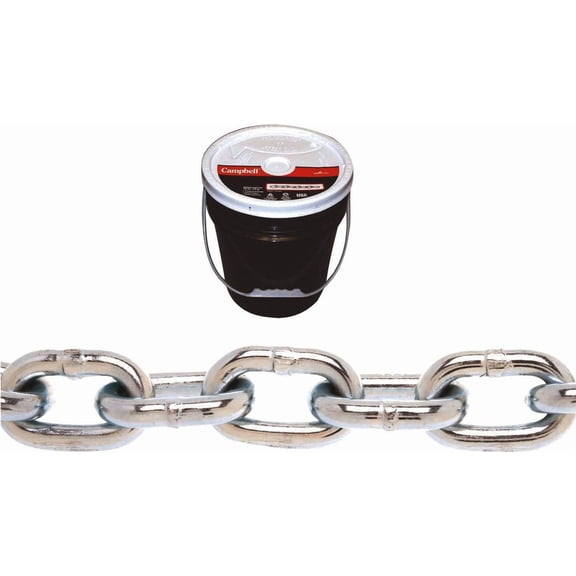Campbell Low Carbon Steel Proof Coil Chain - Zinc Plated, 1/2" x 40', 4500 Lb Load