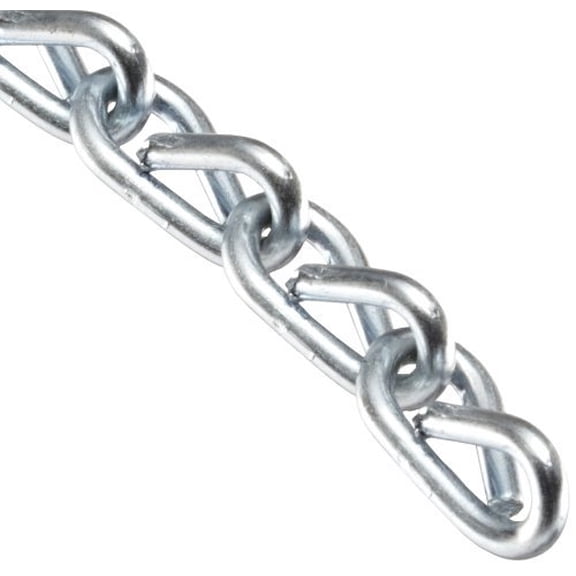 Campbell 0721627 Low Carbon Steel Double Jack Chain, Zinc plated, #16 Trade, 0.06" Diameter, 11 lbs Load Capacity, 200 Feet Reel