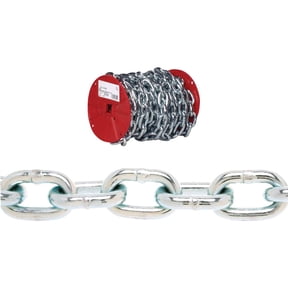 Campbell 0722227 System 3 Grade 30 Low Carbon Steel Proof Coil Chain on Reel, Zinc Plated, 5/16" Trade, 0.31" Diameter, 60' Length, 1900 lbs Load Capacity