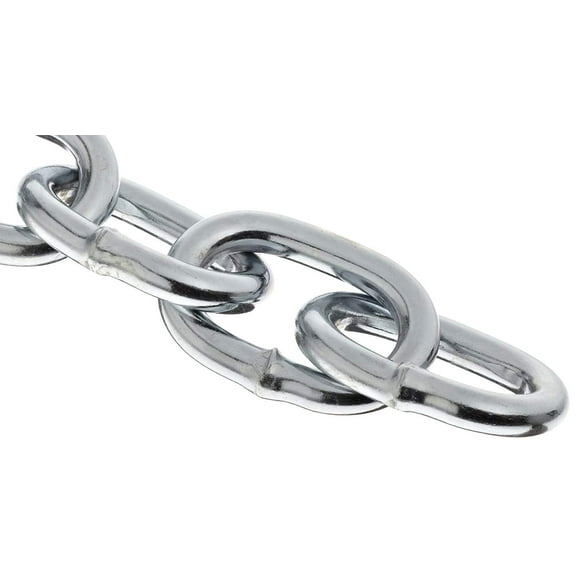 Campbell 0722957 Low Carbon Steel Passing Link Chain on Reel, Zinc Plated, 2/0 Trade, 0.18" Diameter, 50' Length, 450 lb. Load Capacity