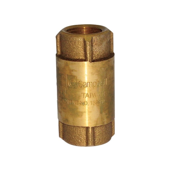 Campbell 1/2 in. D X 1/2 in. D FIP Red Brass Spring Loaded Check Valve
