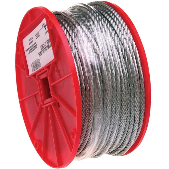 Baron Manufacturing Baron Galvanized Galvanized Steel 1/4 in. Dia. x 250 ft. L Cable — Indoor & Outdoor Use, NEC-Compliant